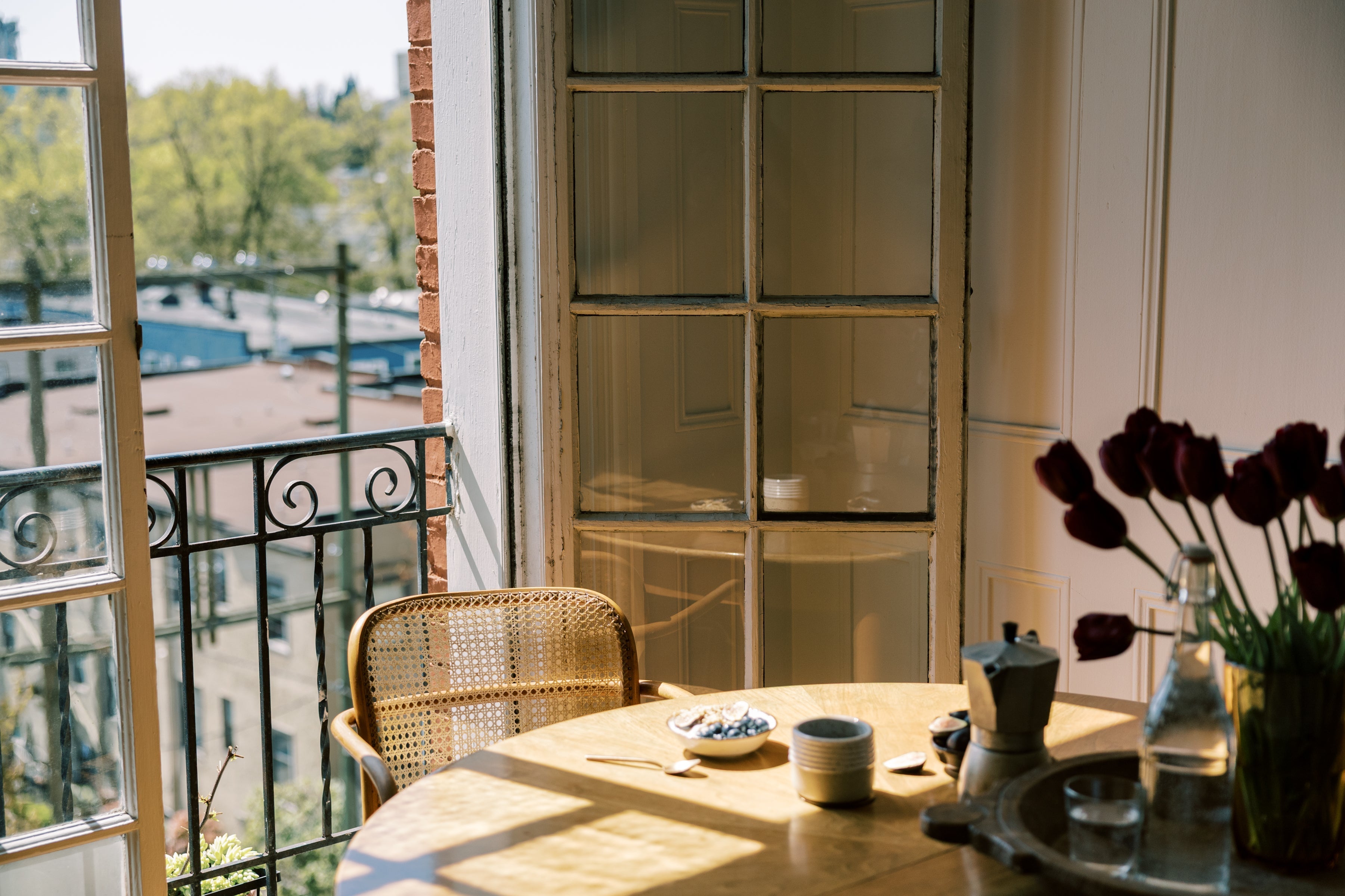 Open window with the summer sunshine coming in