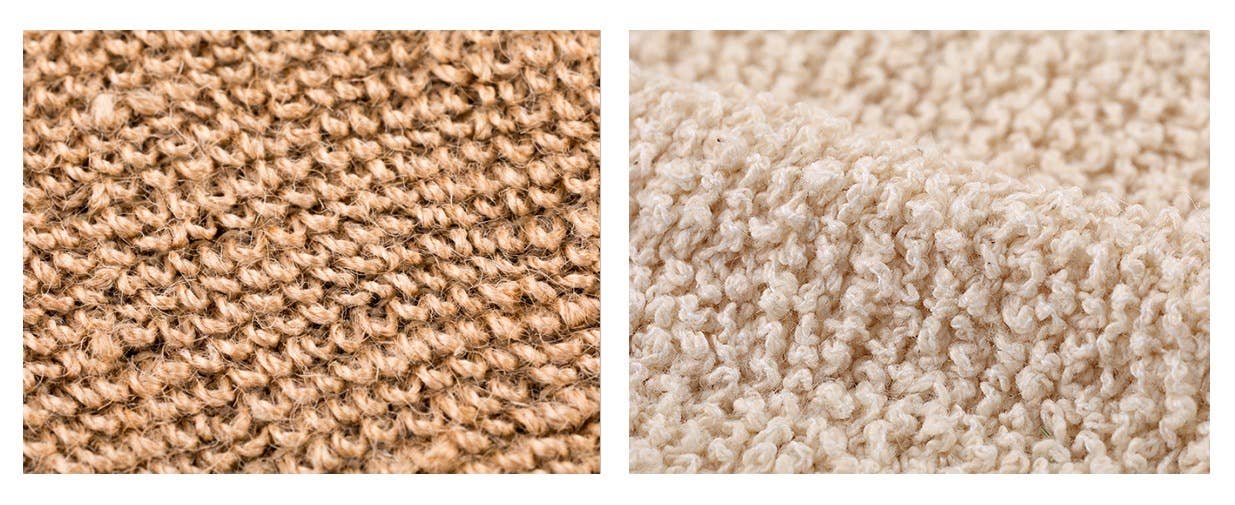 Bath hemp fiber body exfoliating scrubber glove: Beige