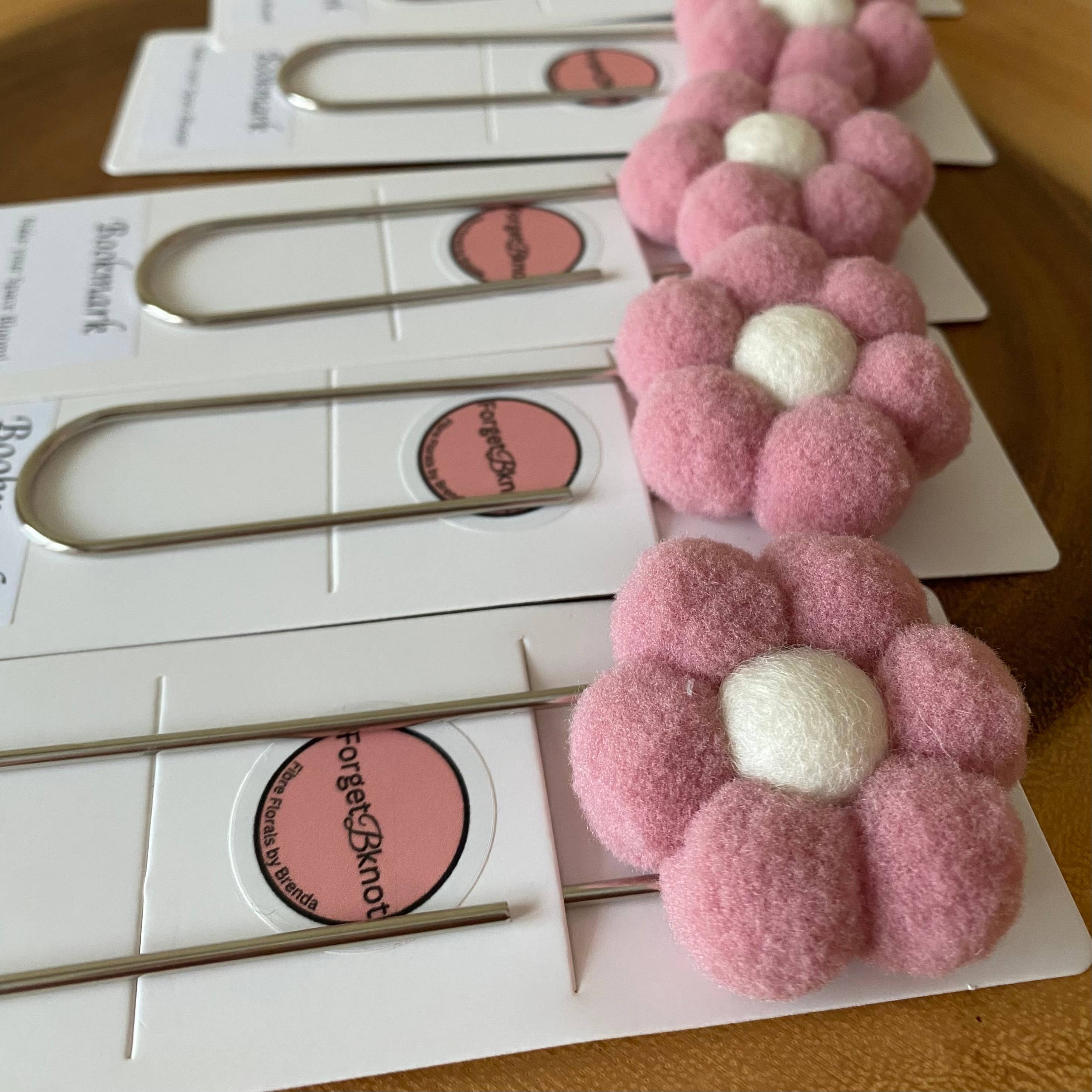 ForgetBKnot - Bookmark- Hand-sewn Flower & Oversized Paperclip Bookmark