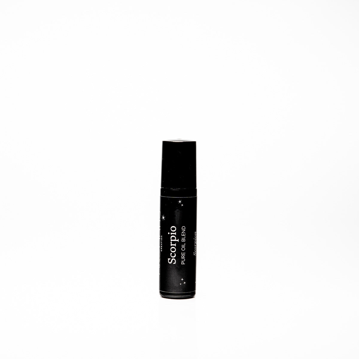 Black cylindrical bottle labeled 'Scorpio' on a white background