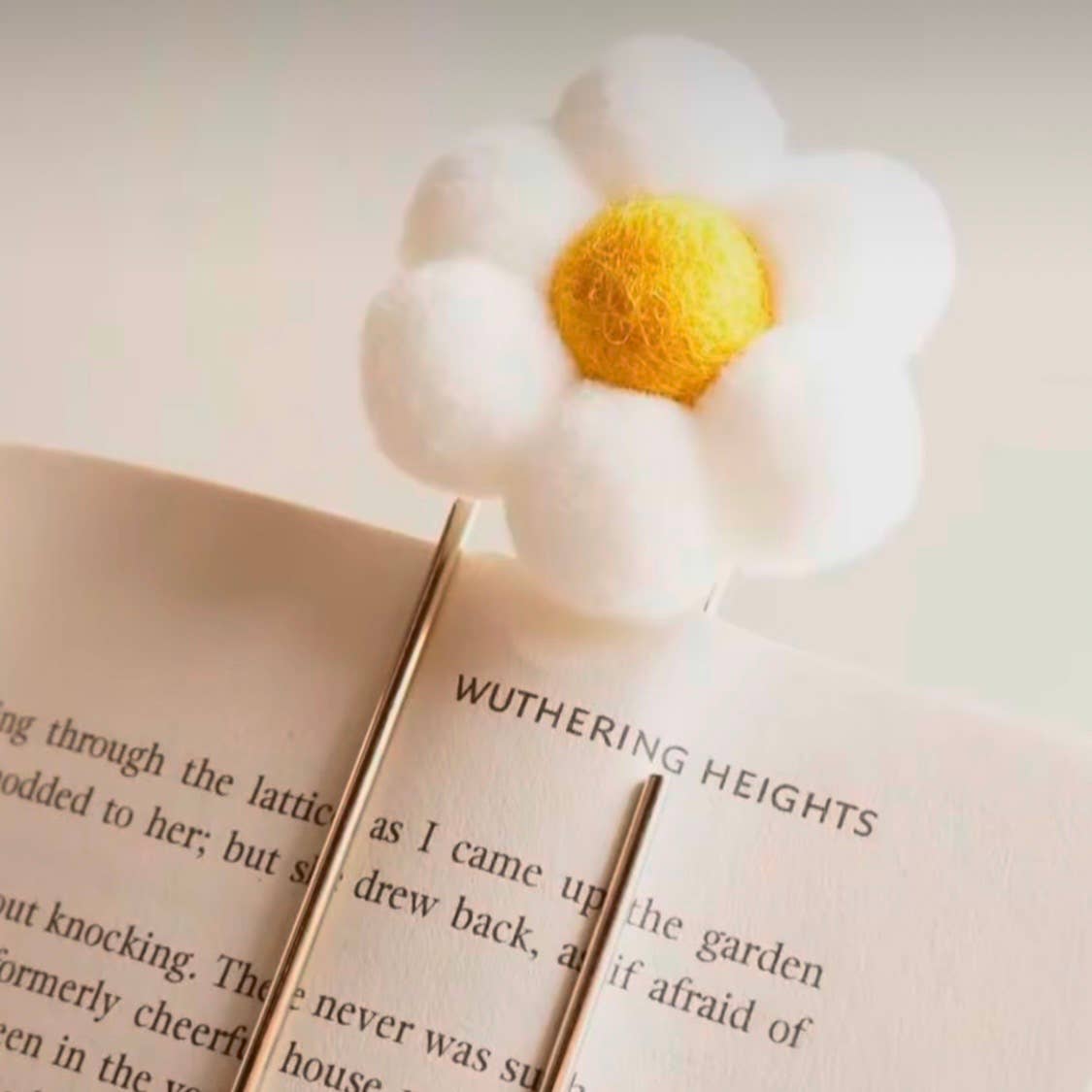 ForgetBKnot - Bookmark- Hand-sewn Flower & Oversized Paperclip Bookmark 