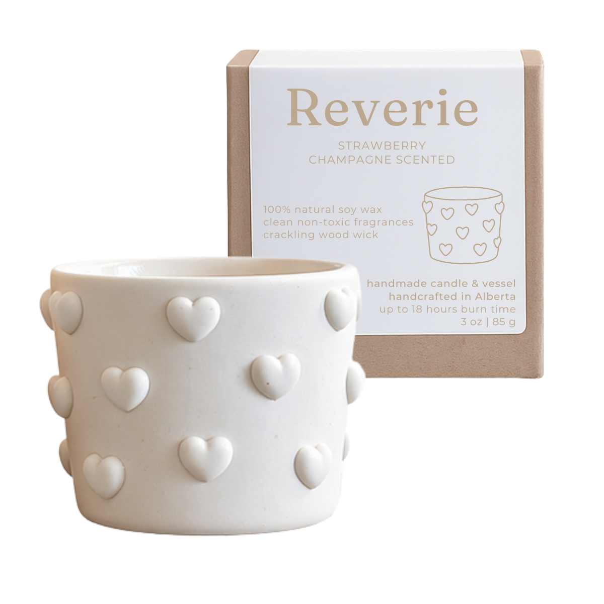 Studio Akiyo - Heart Soy Candle Reverie Strawberry Champagne | Valentine's