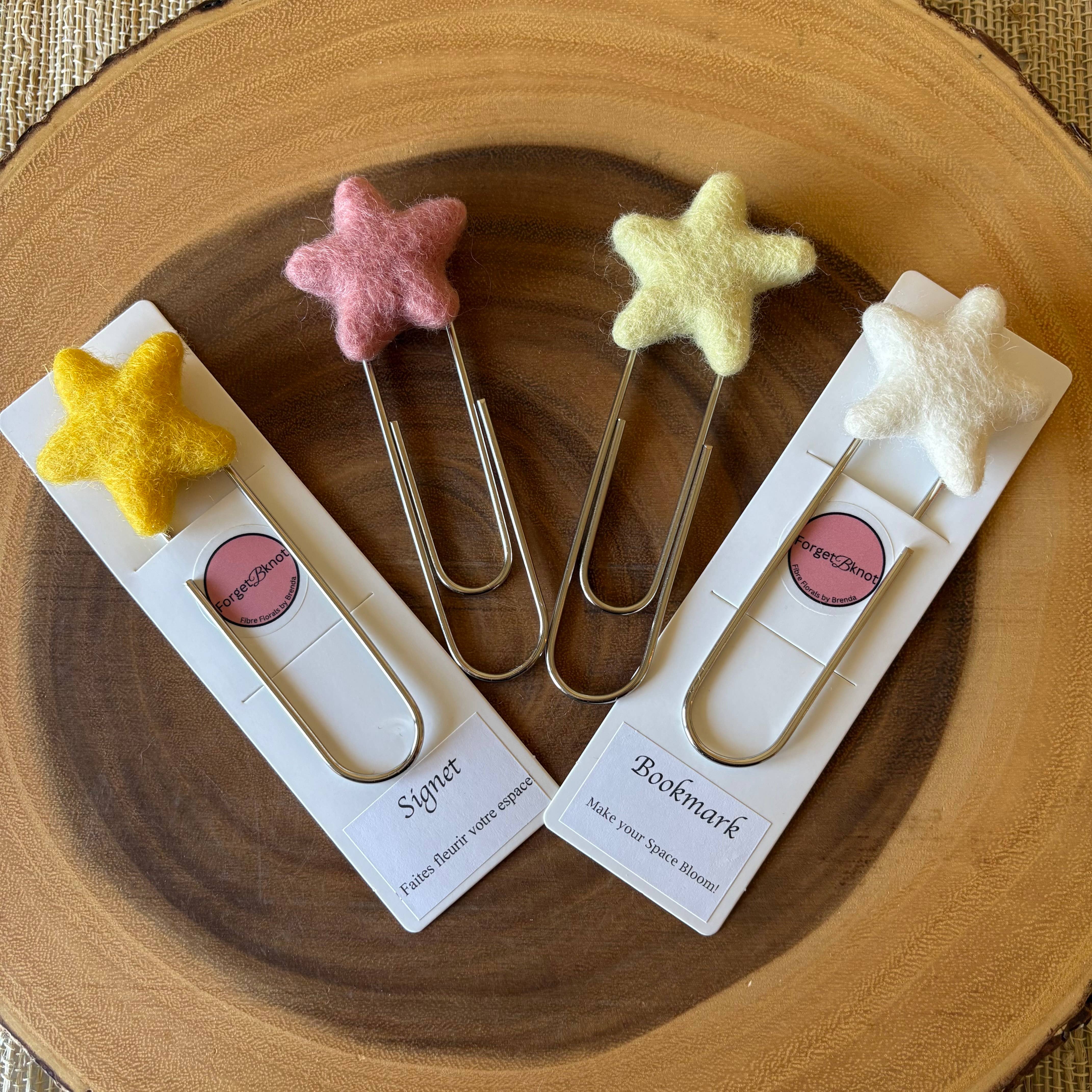 ForgetBKnot - Bookmark- Felt Star & Oversized Paperclip Bookmark