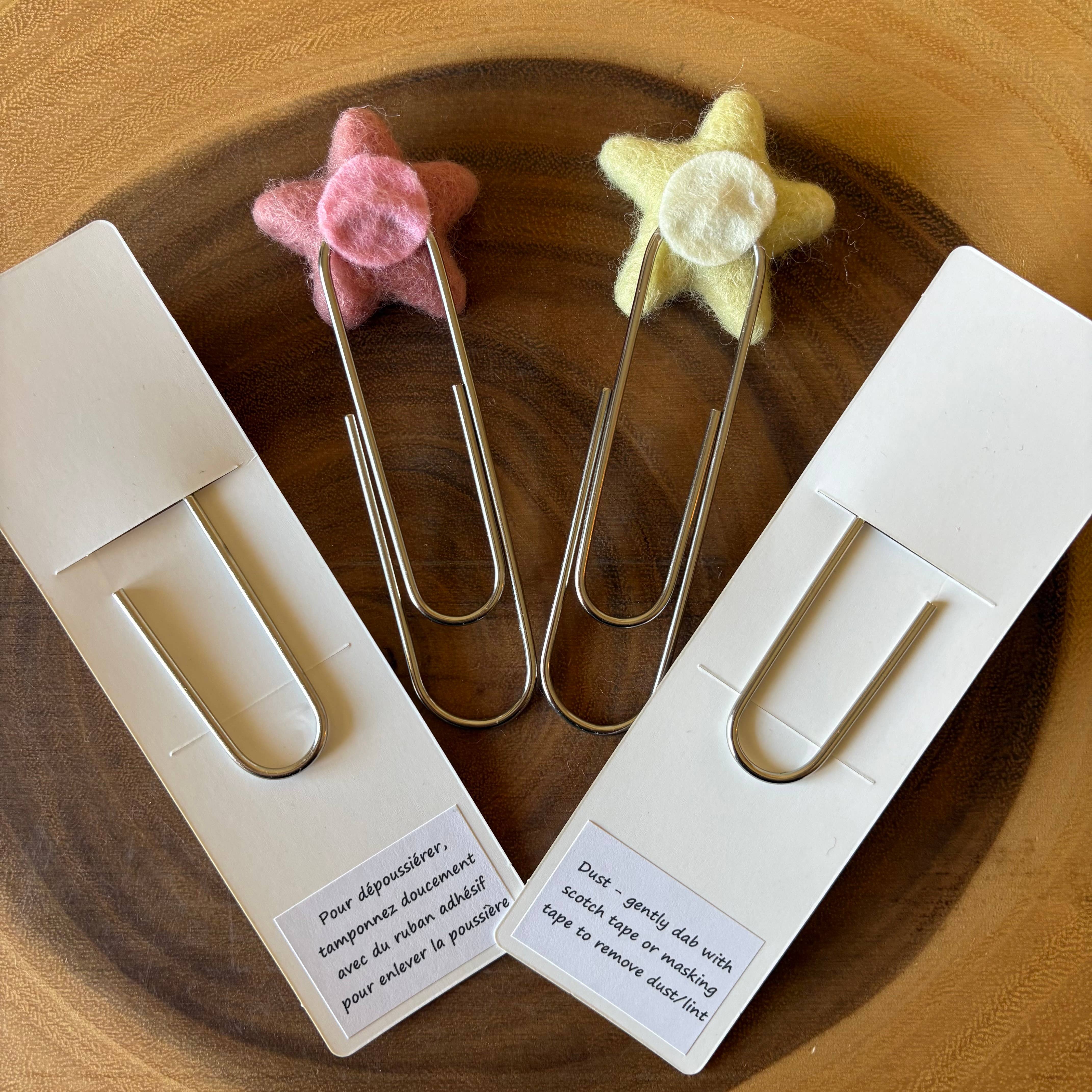 ForgetBKnot - Bookmark- Felt Star & Oversized Paperclip Bookmark