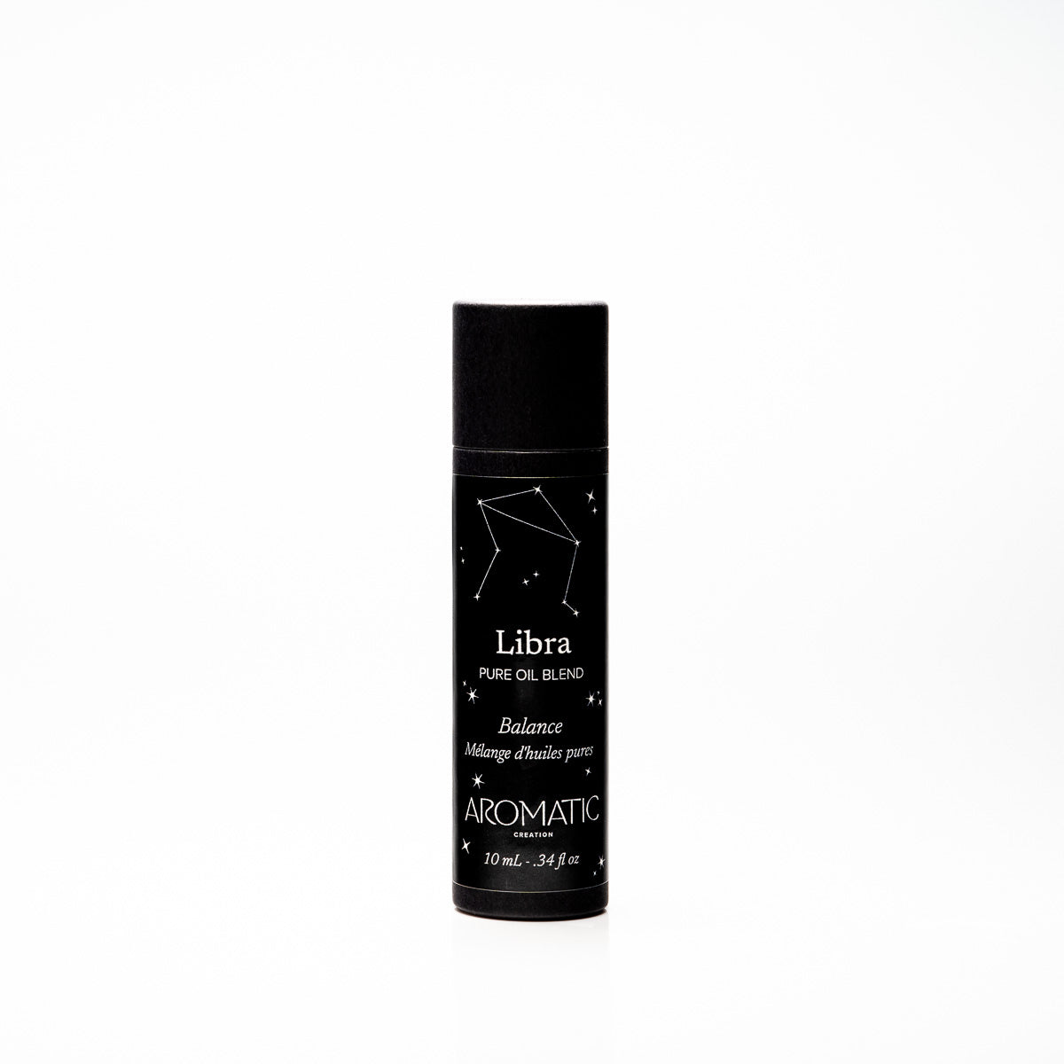 Black cylindrical bottle labeled 'Libra' on a white background