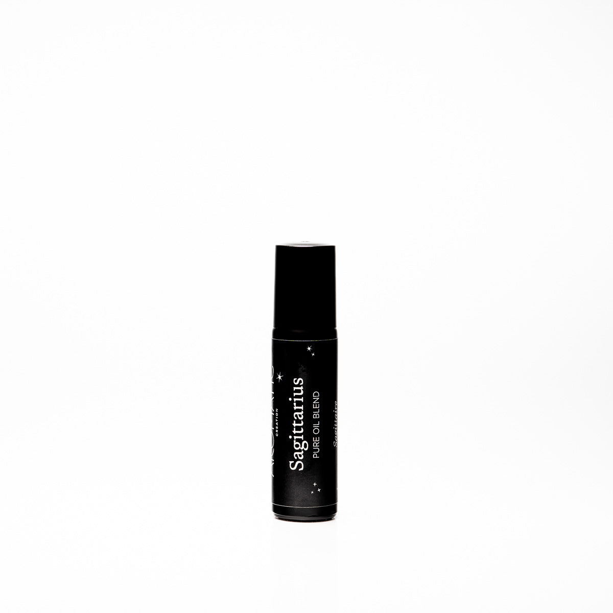 Black cylindrical product with 'Sagittarius' branding on a white background