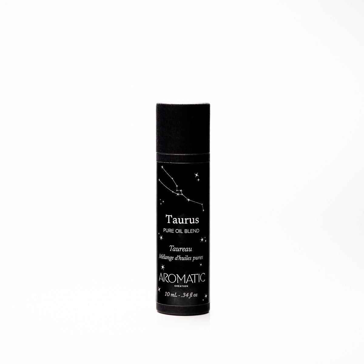 Black cylindrical bottle labeled 'Taurus' on a white background
